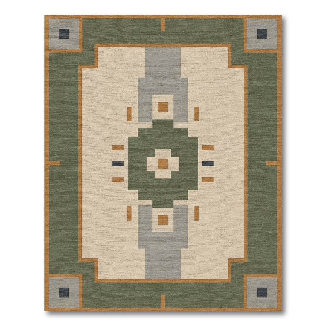Green Geometric Area Rug