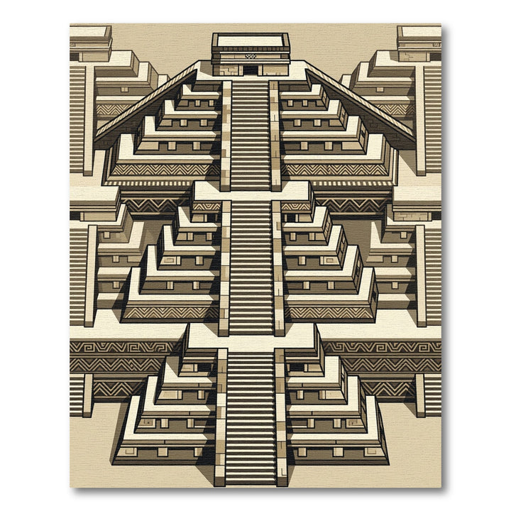 Monochromatic Terraced Pyramid Steps Rug