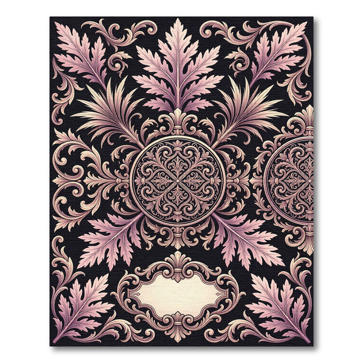 Ornate Pink Floral Acanthus Scroll Rug