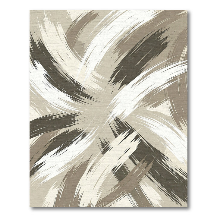 Abstract Brushstroke Neutral Swirl Rug