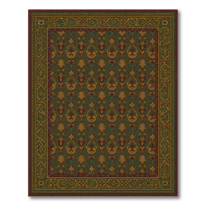 Green Persian Floral Area Rug