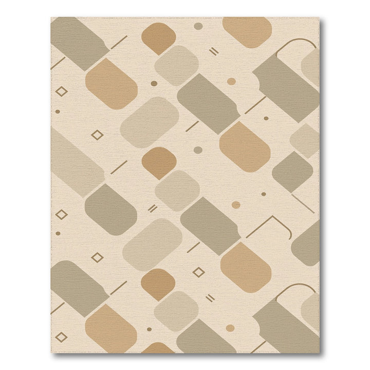 Beige Geometric Modern Area Rug