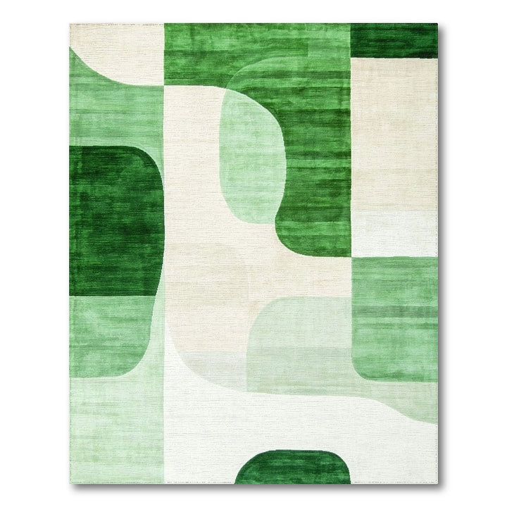 Green Verdant Green Abstract Area Rug