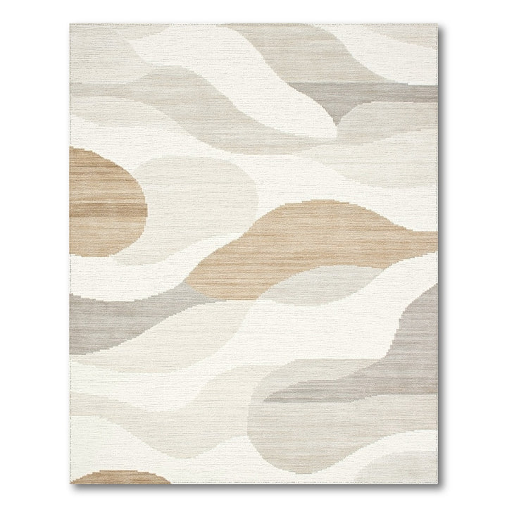 Wave Abstract Area Beige Neutral Abstract Wave Area Rug