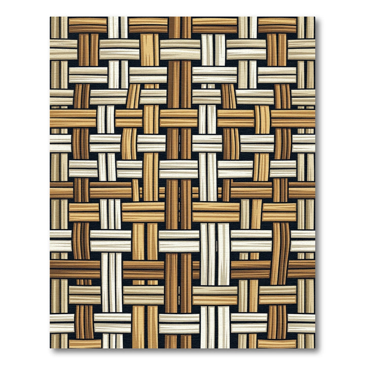 Woven Wood Texture Crosshatch Rug
