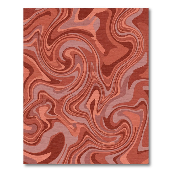 Terracotta Swirl Marble Abstract Rug