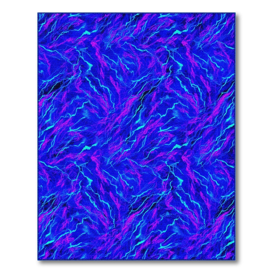Blue Teal Abstract Swirl Abstract Area Rug