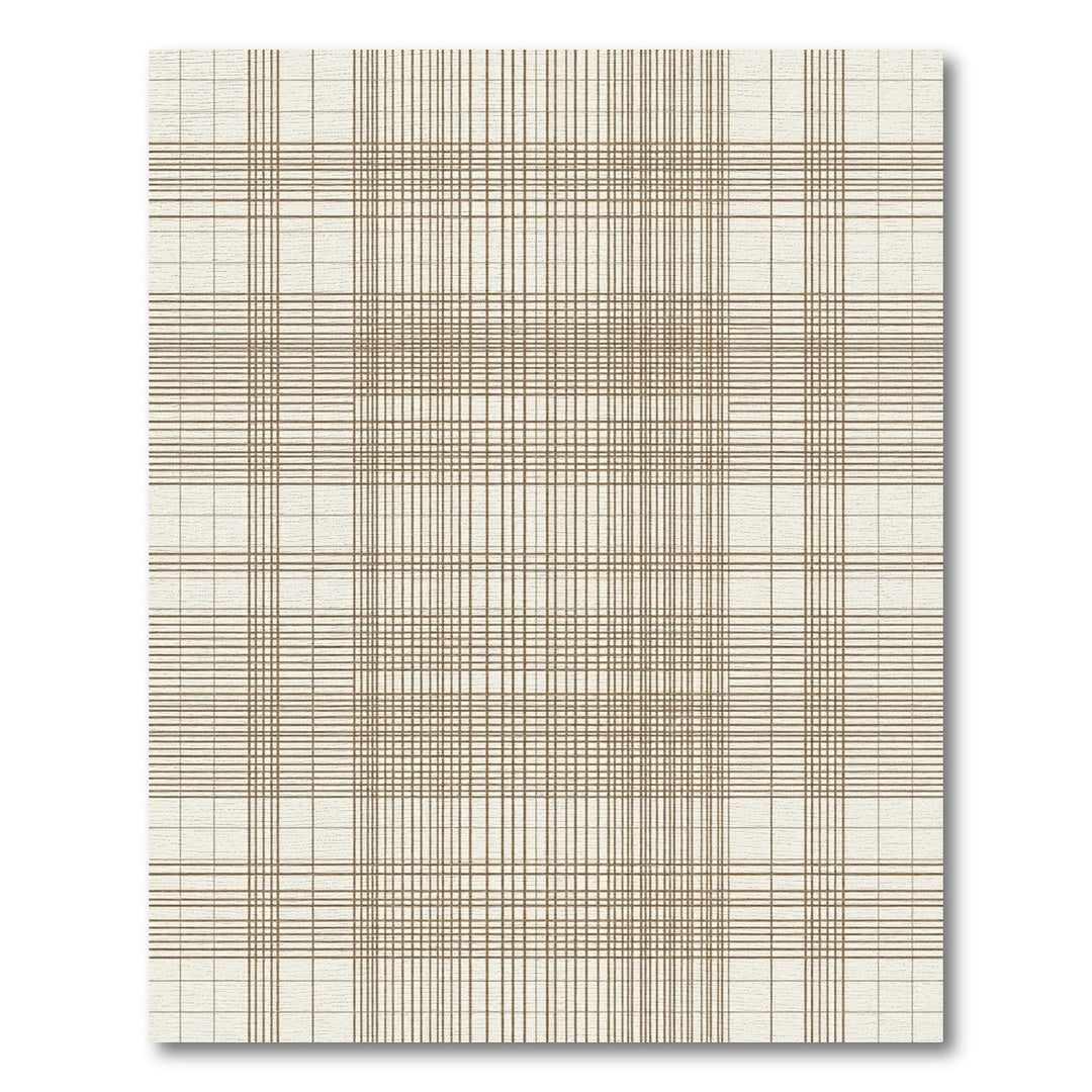 Brown Plaid Grid Textured Rug