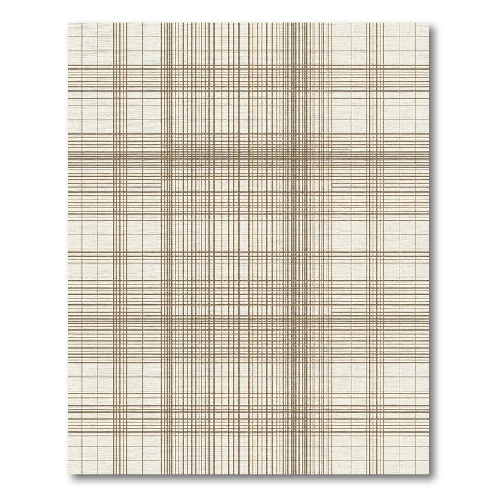 Brown Plaid Grid Textured Rug