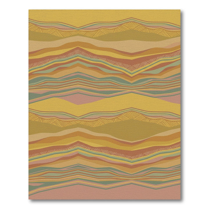 Earthy Toned Wavy Stripe Landscape Rug