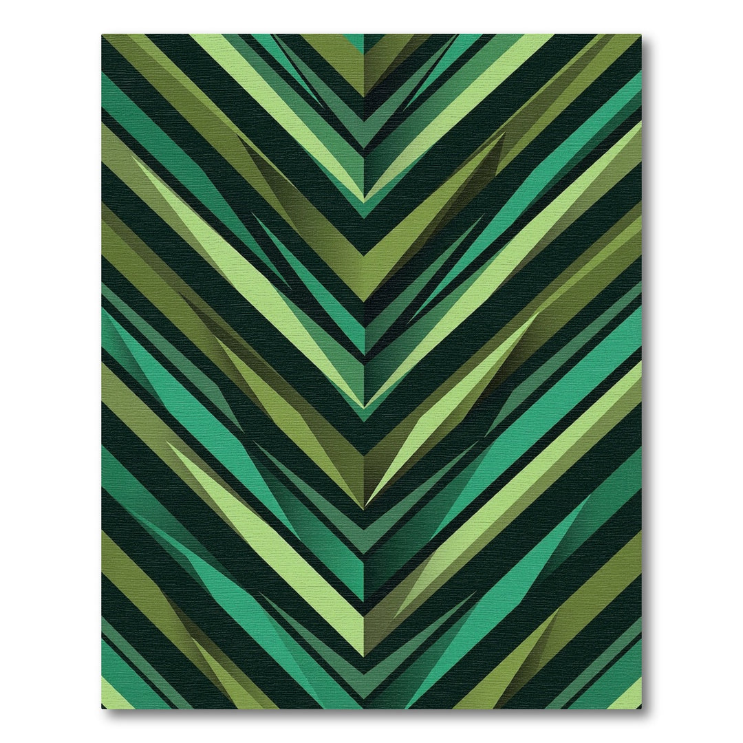 Modern Verdant Chevron Sharp Lines Rug