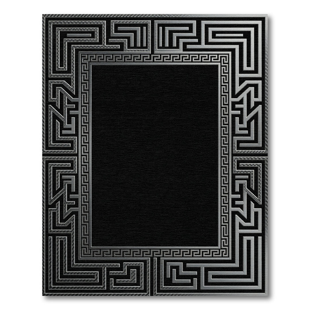 Classic Gray Maze Greek Key Rug