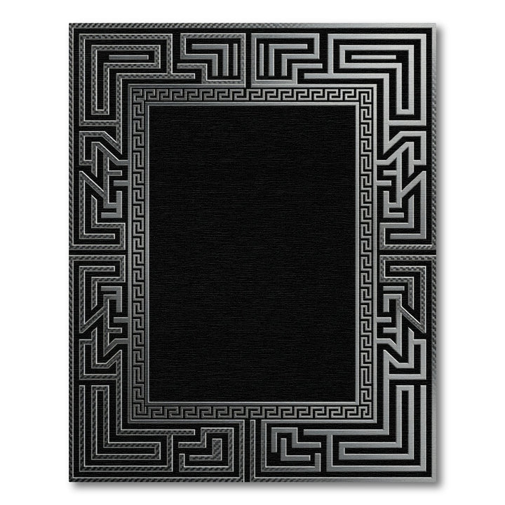 Classic Gray Maze Greek Key Rug