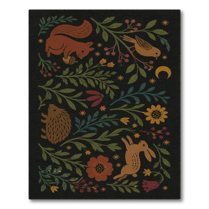 Whimsical Forest Animals Kids Area Rug
