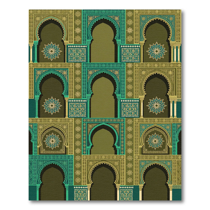Intricate Emerald Archway Medallion Rug