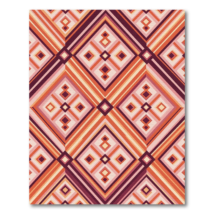 Retro Diamond Geometric Stripes Rug