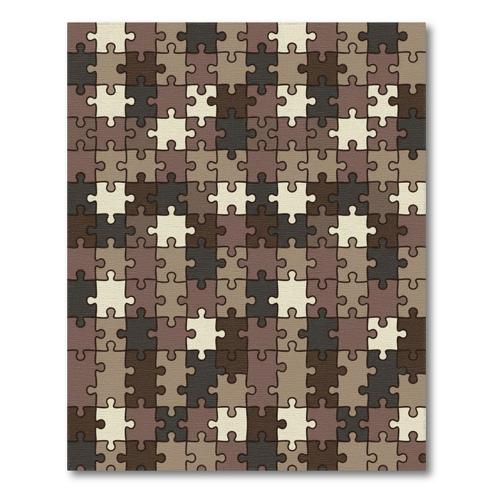Earthy Tones Interlocking Puzzle Pieces Rug