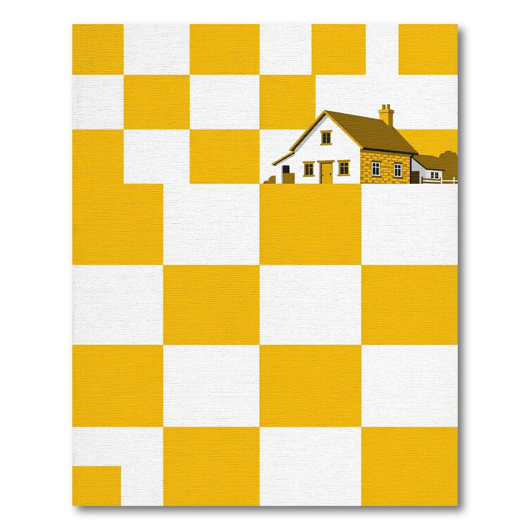 Golden Yellow Checkerboard House Rug