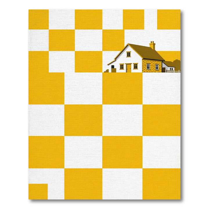 Golden Yellow Checkerboard House Rug