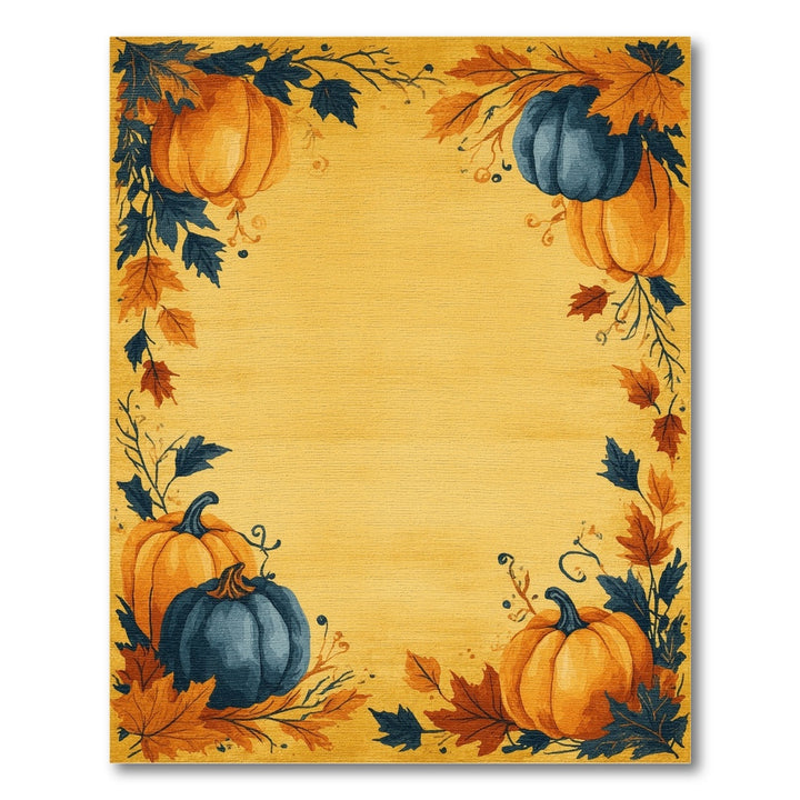 Yellow Pumpkin Harvest Area Rug