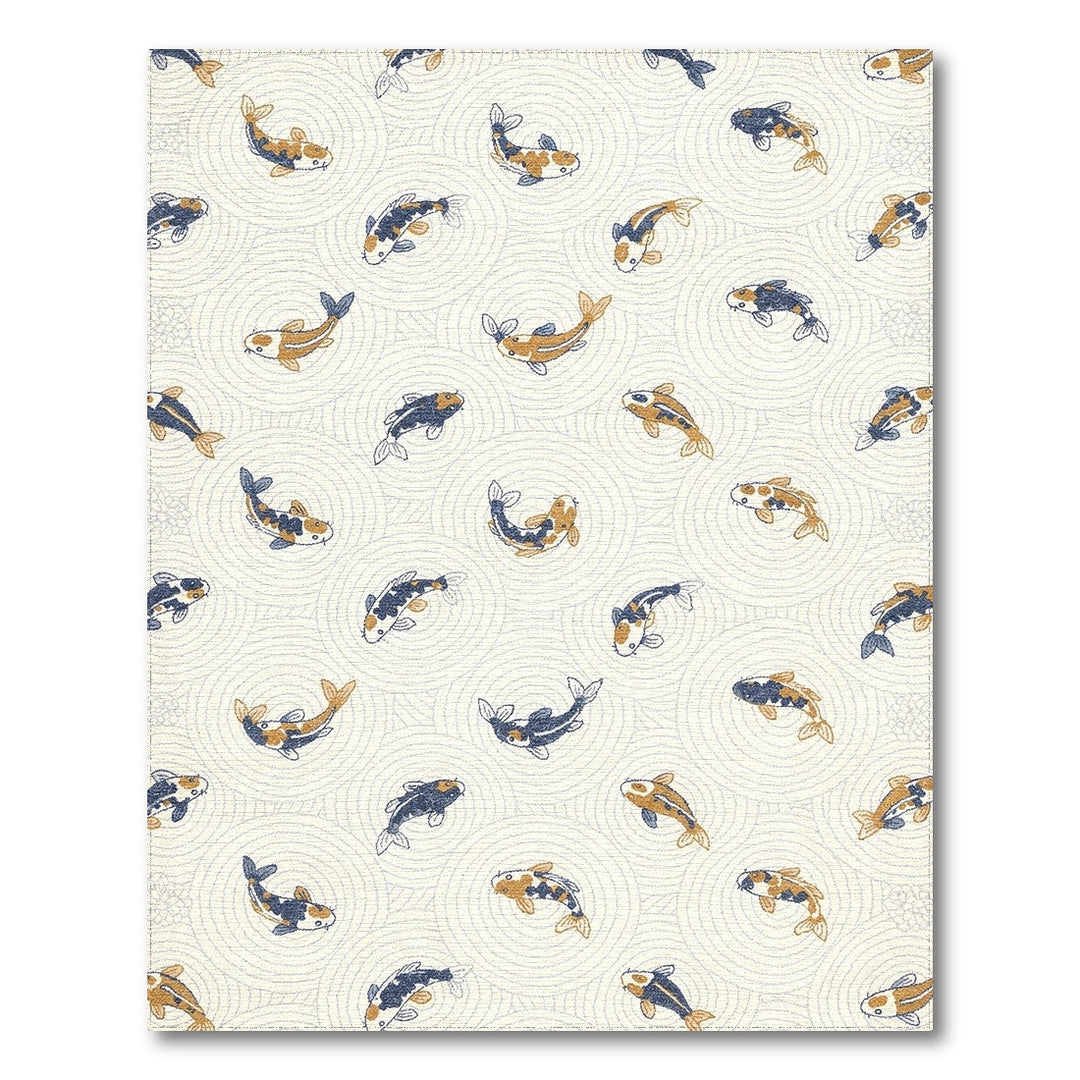 Koi Fish Ripple Washable Area Rug