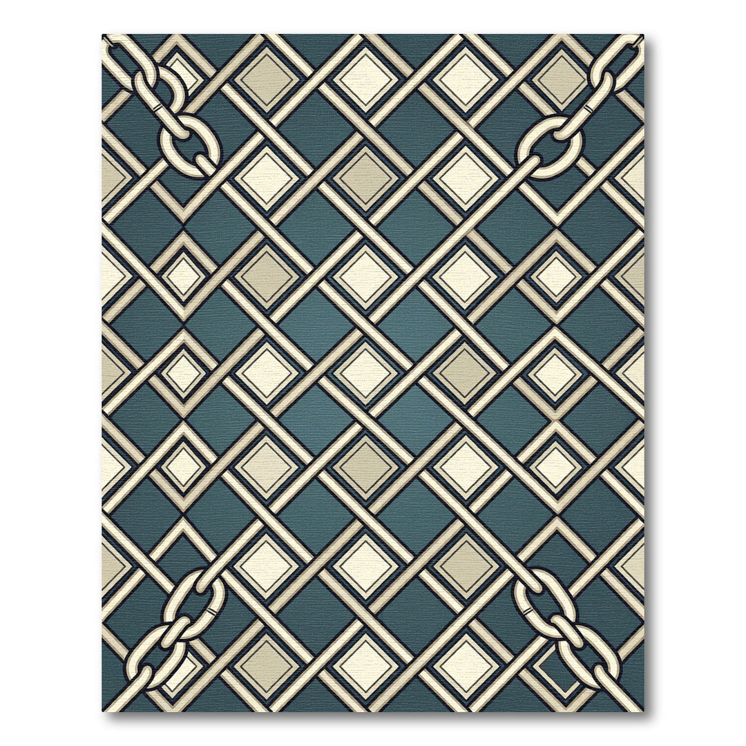Elegant Chain Link Geometric Rug