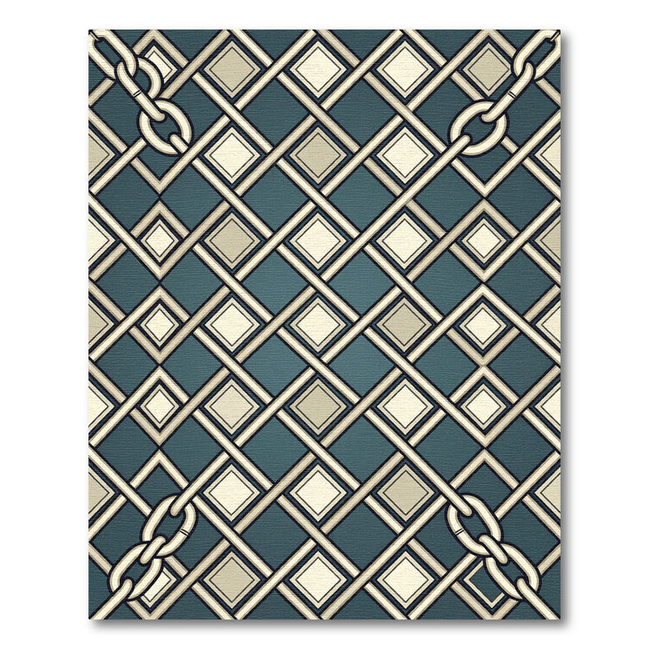 Elegant Chain Link Geometric Rug