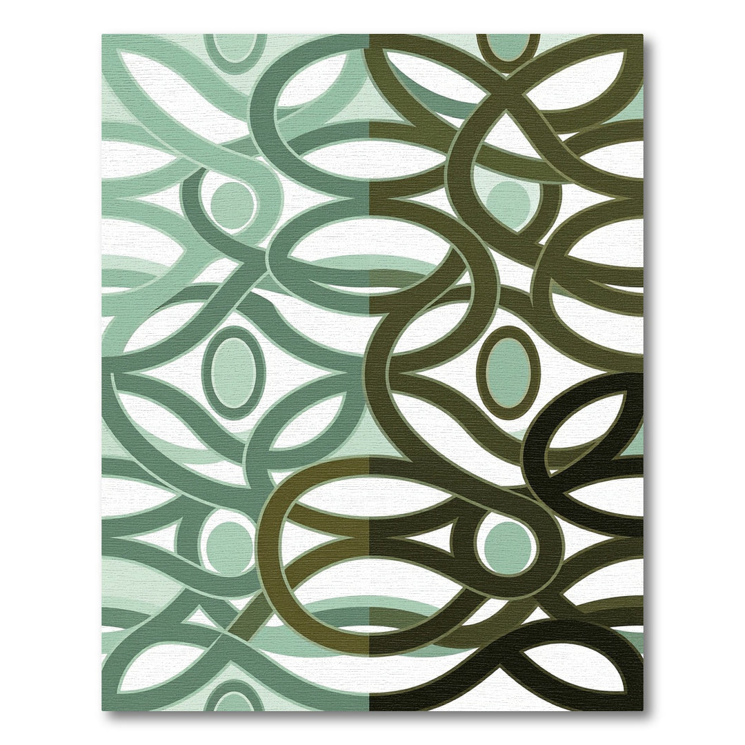 Sage Green Interlocking Ovals Rug