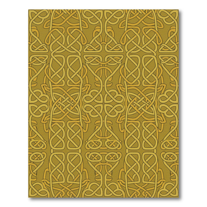 Golden Intertwined Celtic Knot Rug