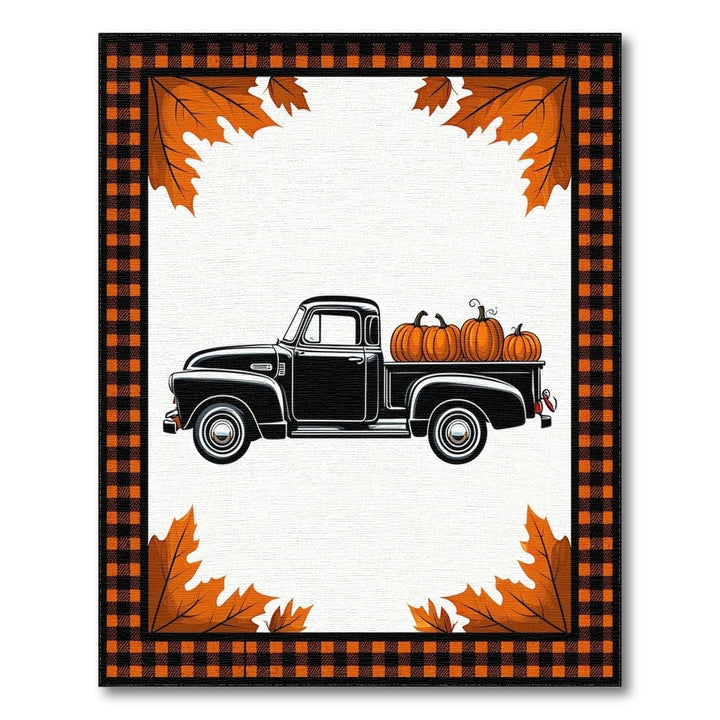 Vintage Truck Pumpkin Fall Area Rug