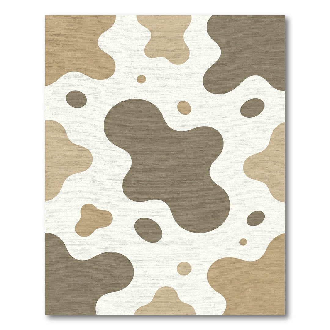 Cow Print Neutral Tone Abstract Rug