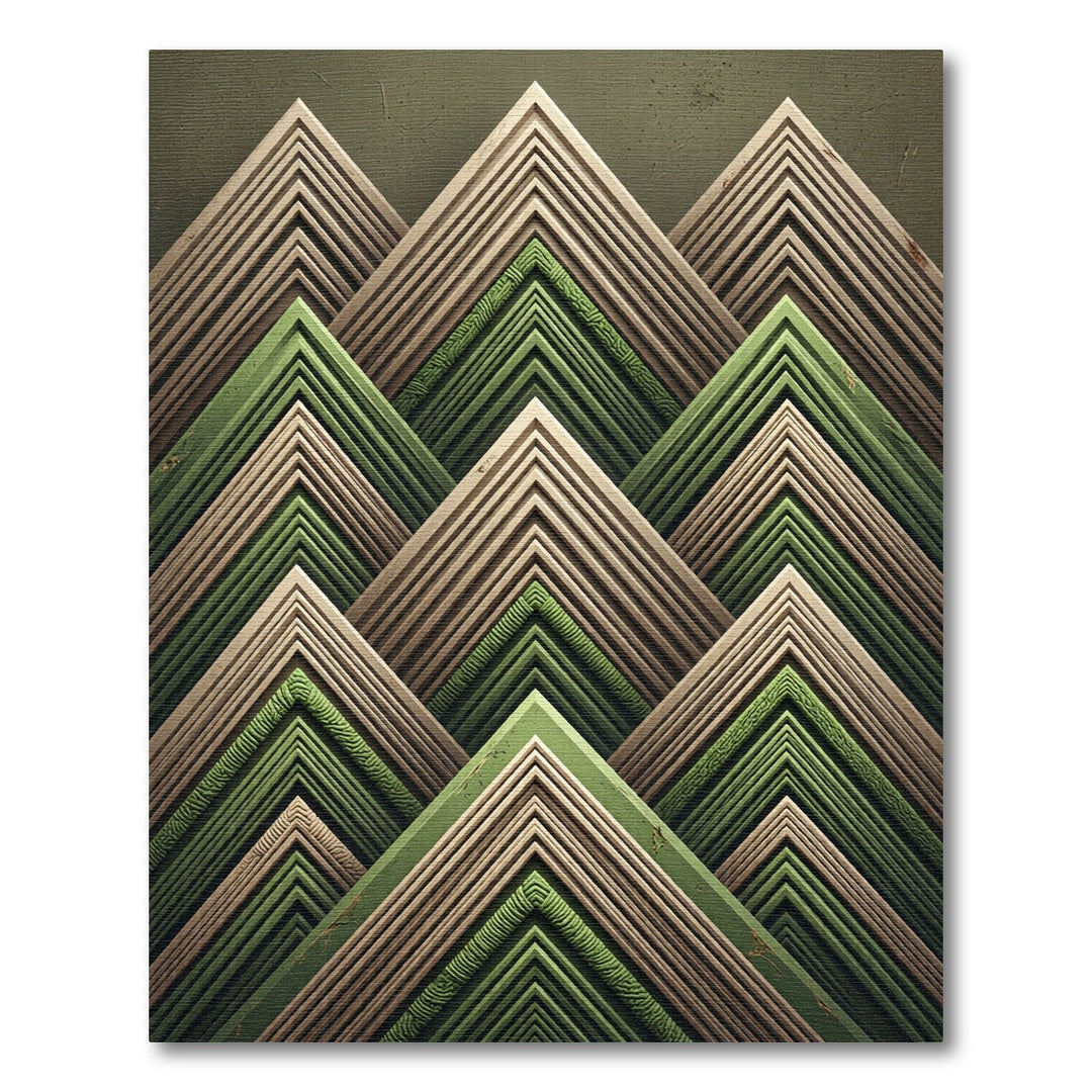 Layered Mountain Peaks Geometric Rug