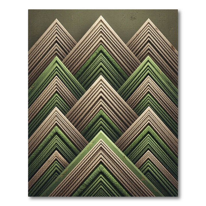Layered Mountain Peaks Geometric Rug