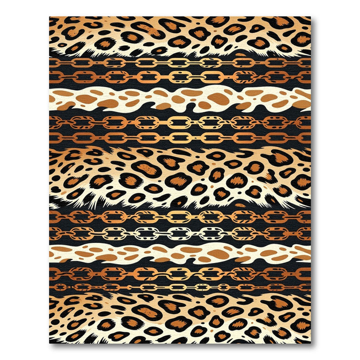 Leopard Gold Chain Black Rug