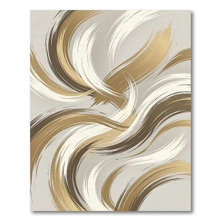 Golden Brown Swirl Brushstroke Rug