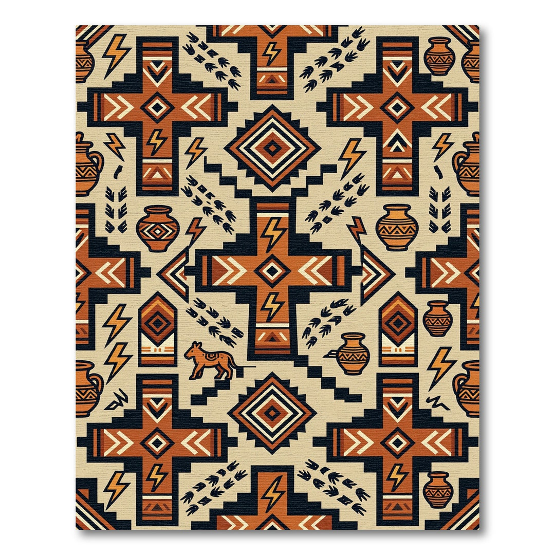 Tribal Geometric Earth Tone Rug