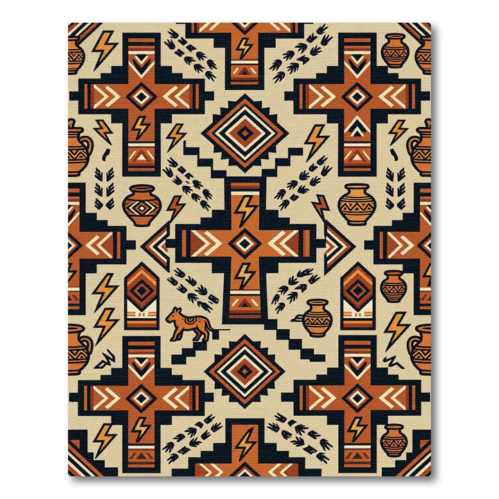 Tribal Geometric Earth Tone Rug