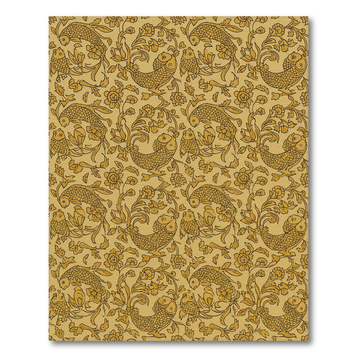 Golden Koi Fish Floral Harmony Rug