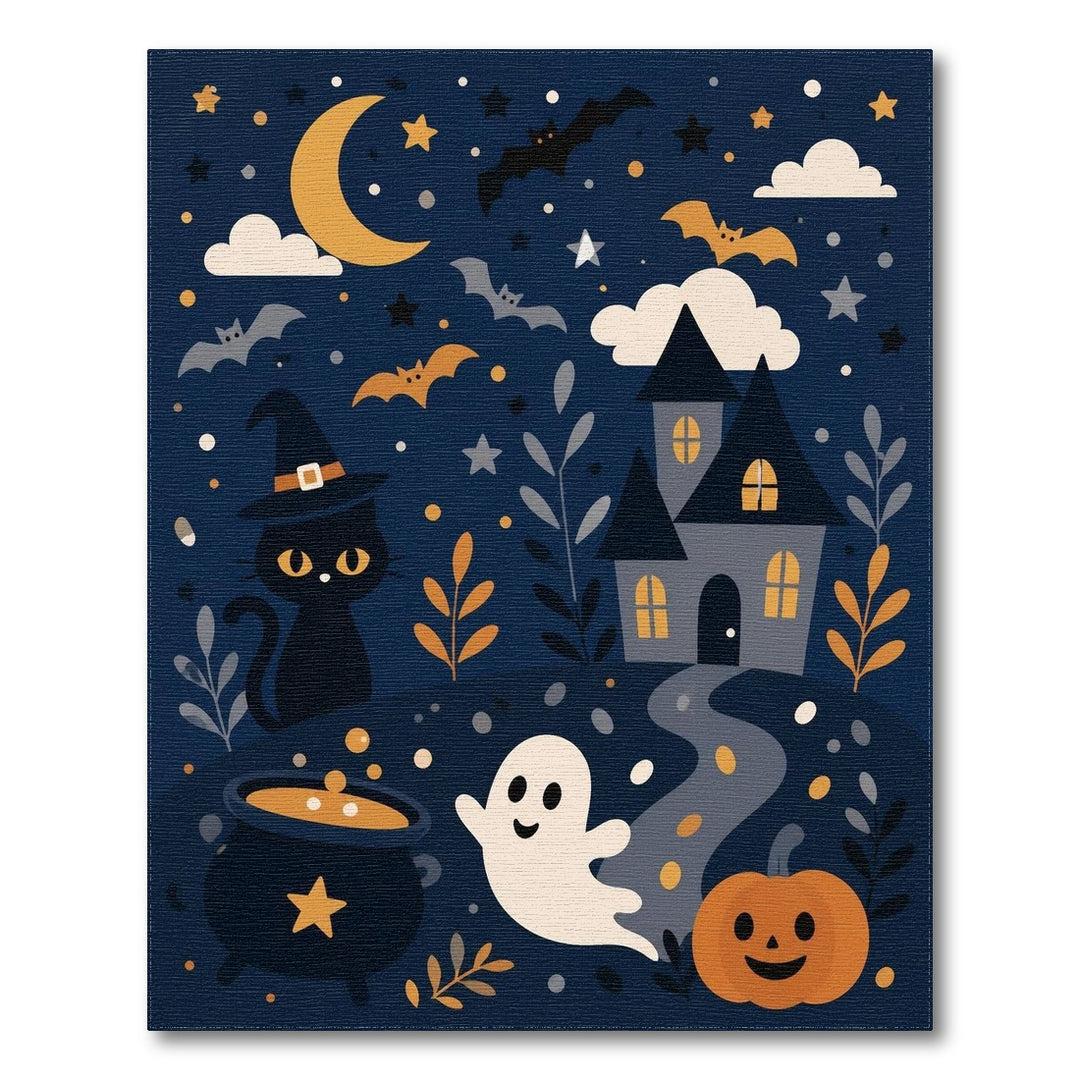 Halloween Witch Cat Area Rug