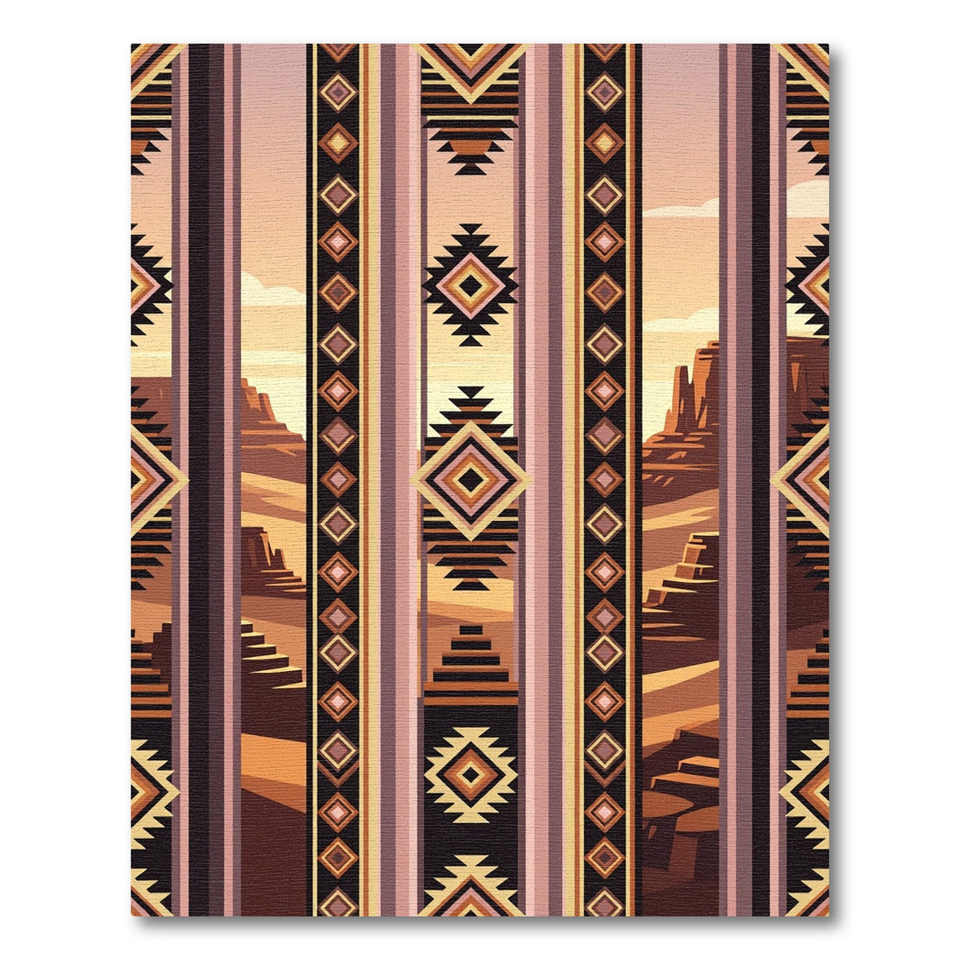Earthy Southwest Tribal Diamond Stripes Rug