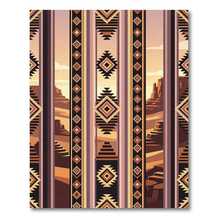 Earthy Southwest Tribal Diamond Stripes Rug