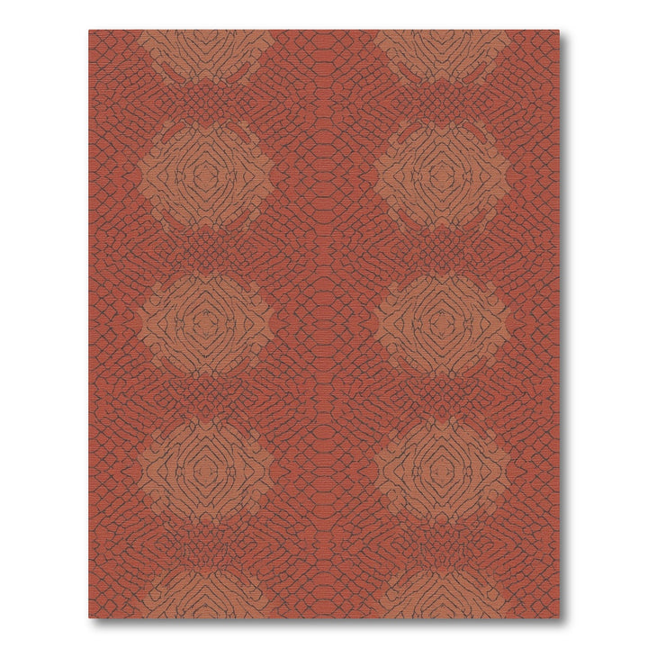 Rustic Terracotta Snake Skin Medallion Rug