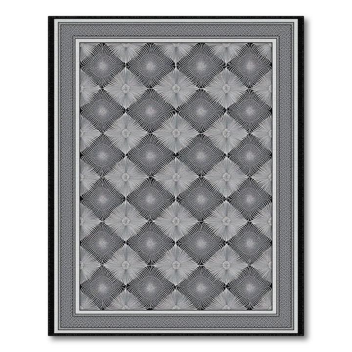 Black White Geometric Area Rug