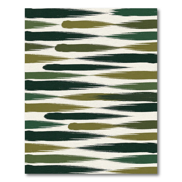 Bold Olive Green Brush Stroke Rug