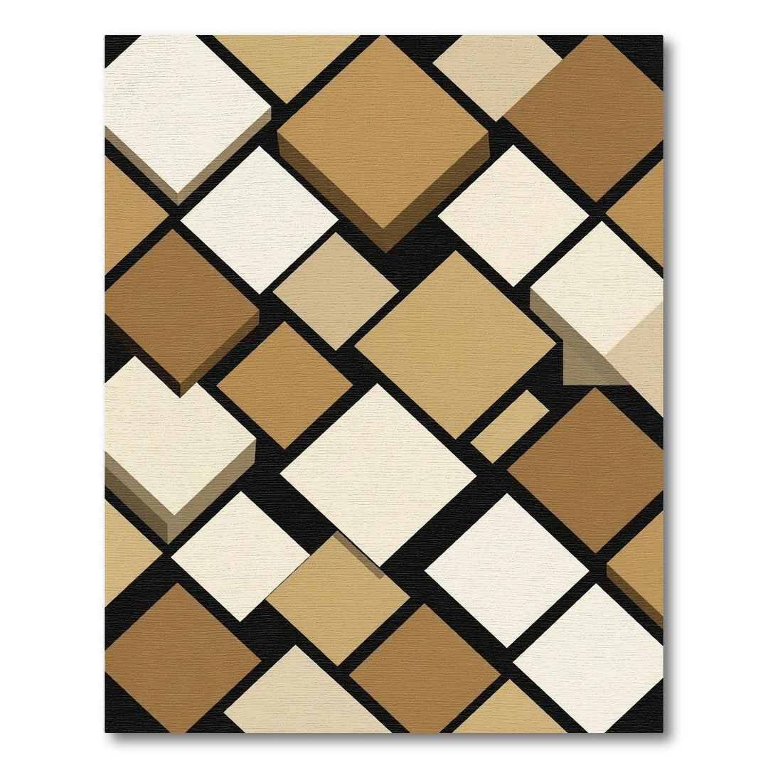 Earthy Tones Diamond Overlay Rug