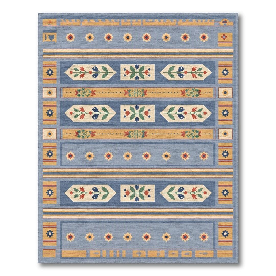 Blue Floral Heritage Area Rug