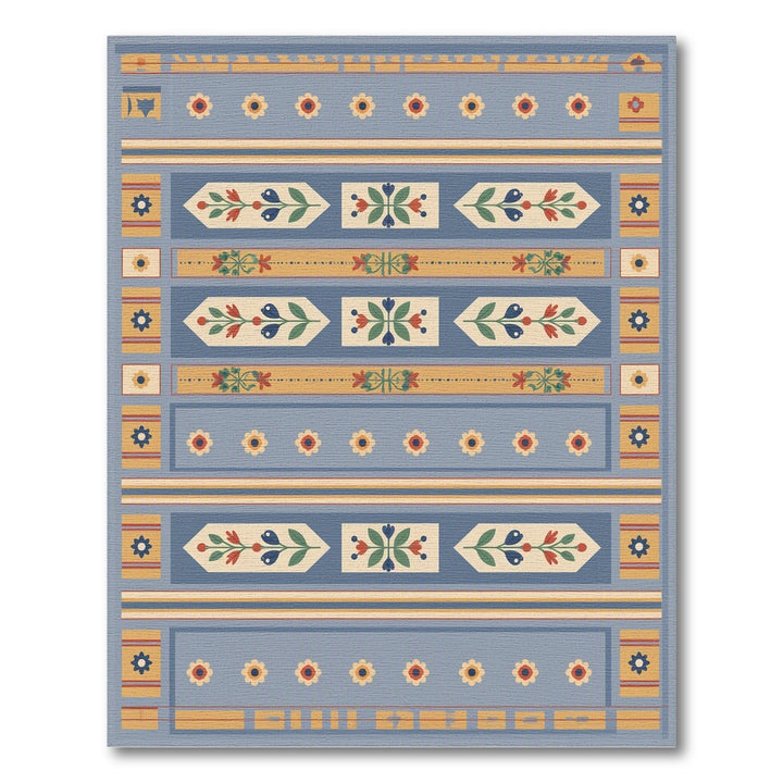 Blue Floral Heritage Area Rug