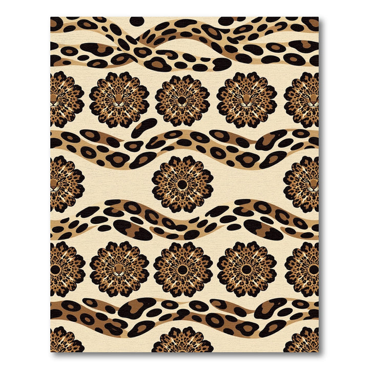 Leopard Floral Wave Composition Rug