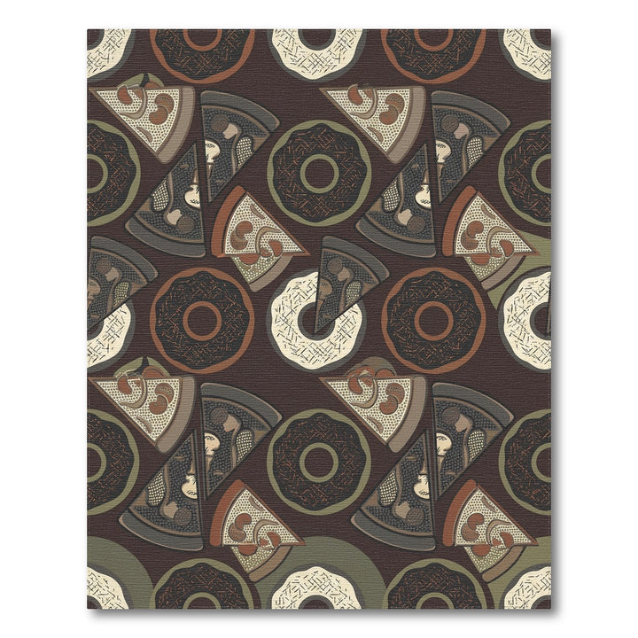 Earthy Donut Pizza Slices Collection Rug