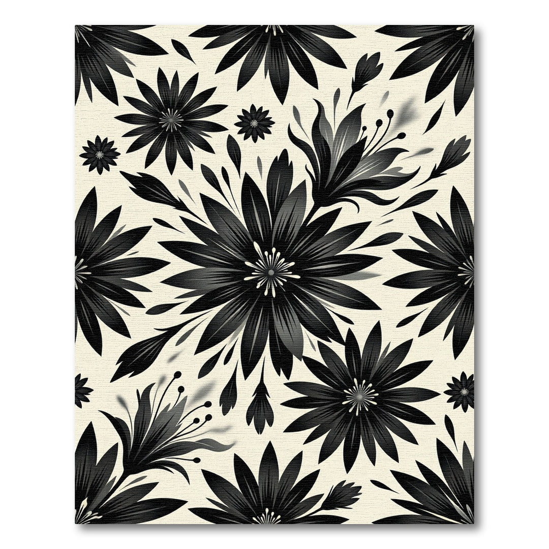 Dark Floral Graphic Graphic Rug